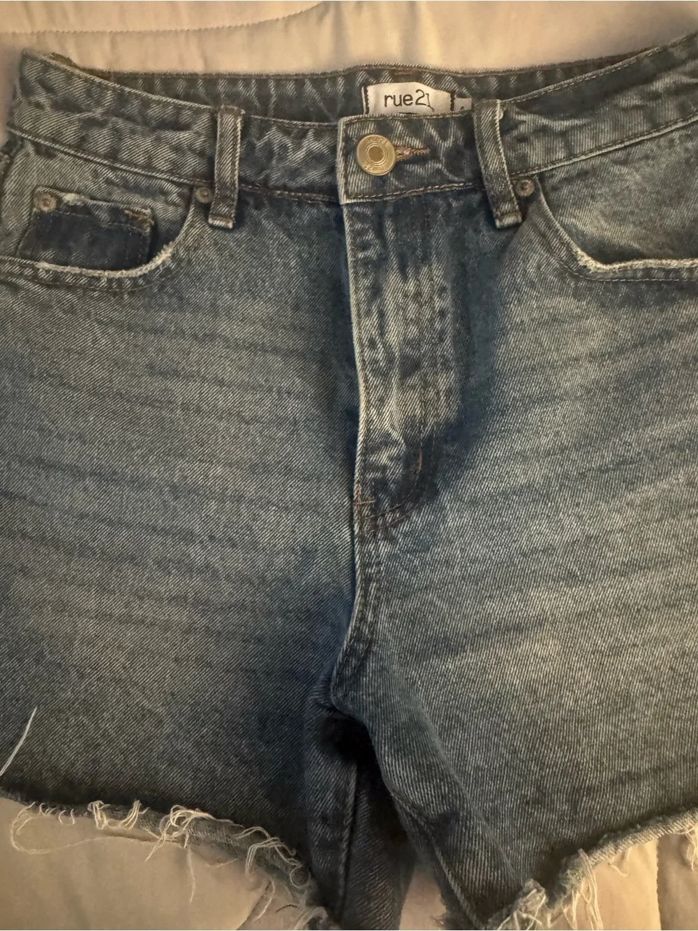 Rue21 Distressed Denim Shorts in Blue